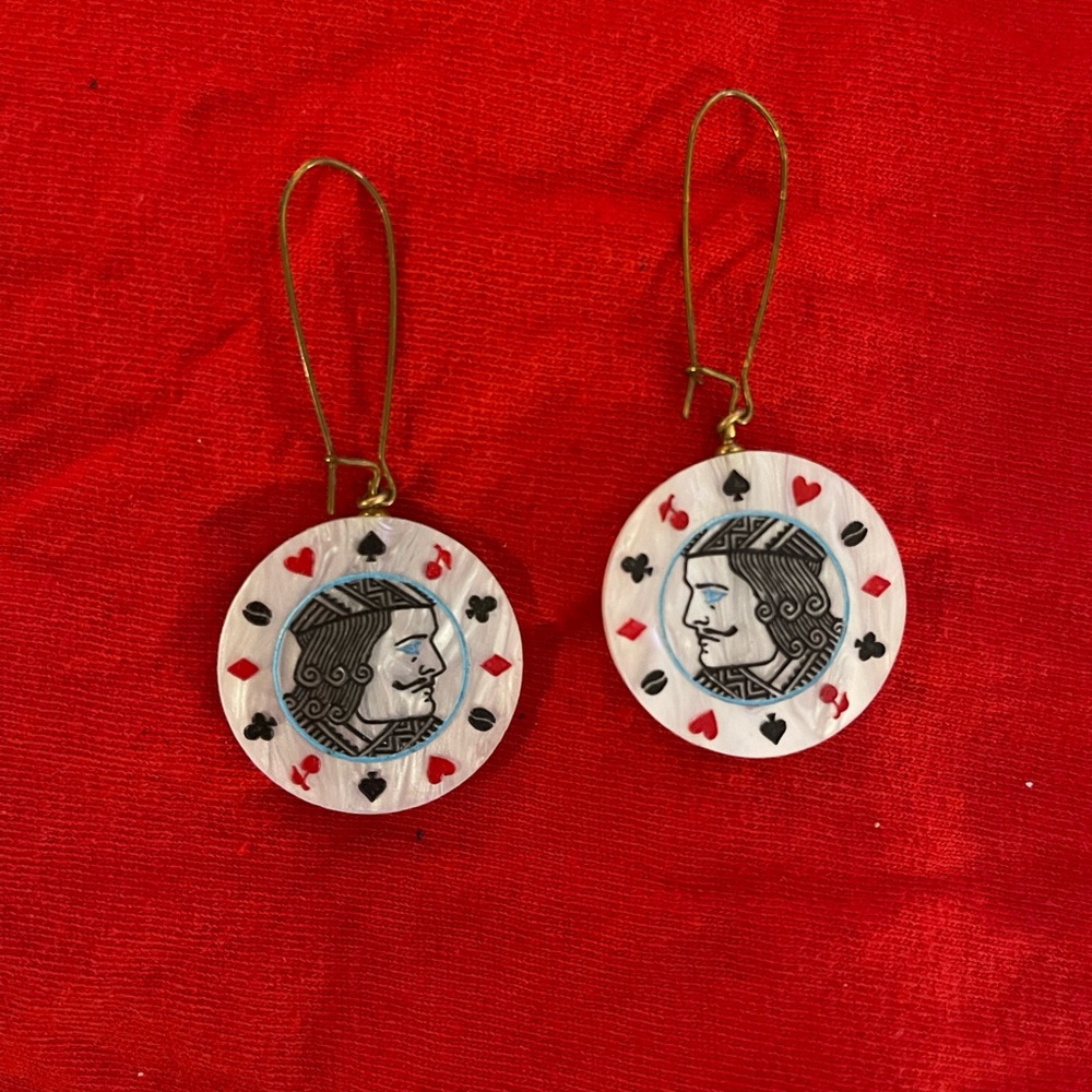 Twin Peaks inspired One-Eyed Jack earrings